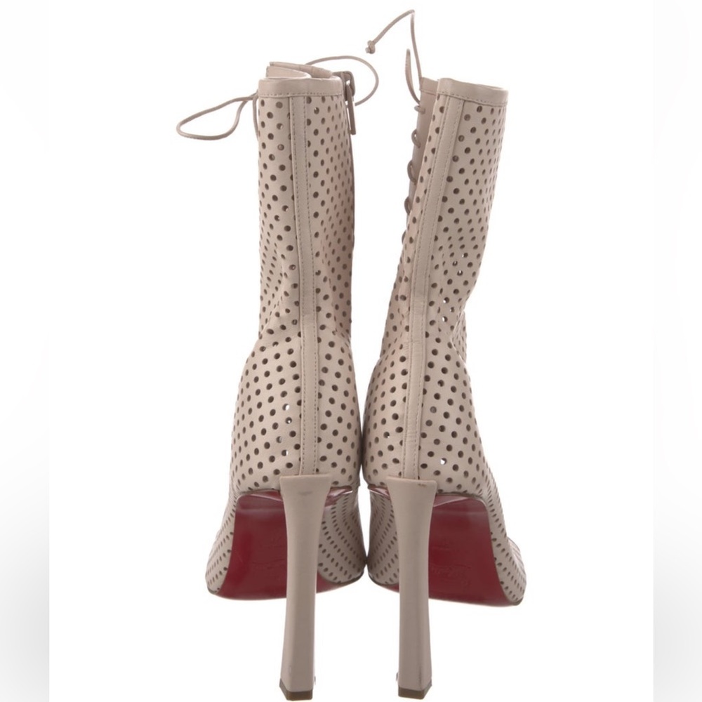 Christian Louboutin Leather peep toe booties - Picture 5 of 6